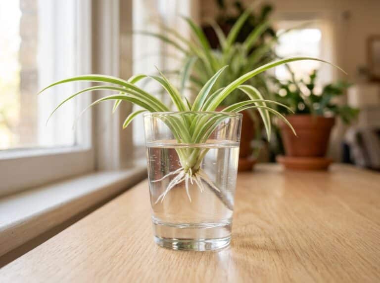 root spider plant in water
